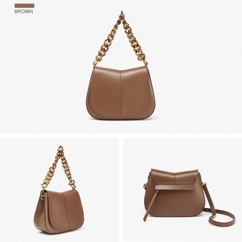 Loren Dames Leren Handtas Met Ketting - Groen