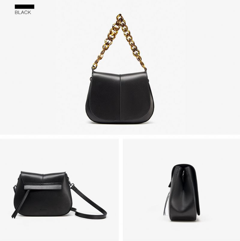 Loren Dames Leren Handtas Met Ketting - Groen