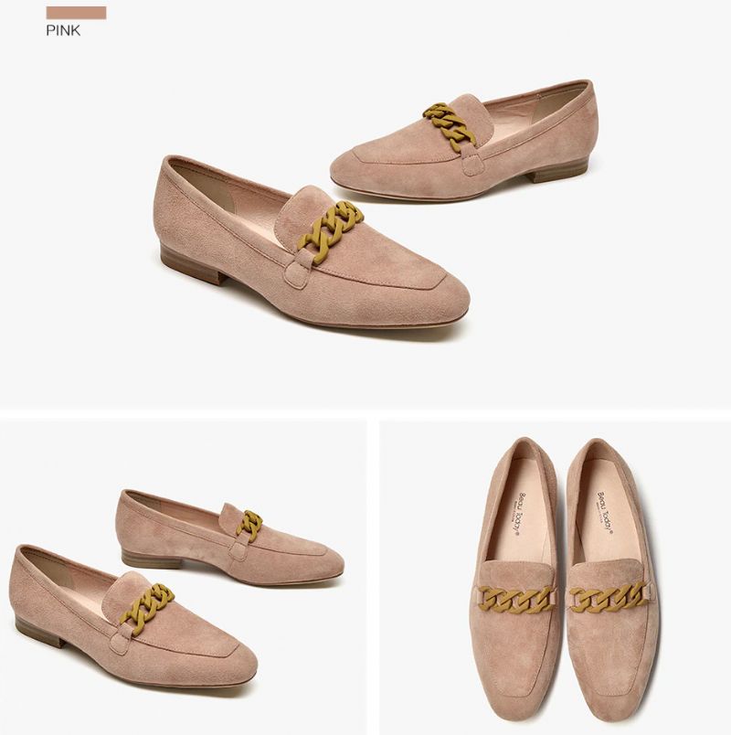 Lorenza Dames Elegante Suède Loafer Schoenen - Roze