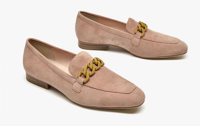 Lorenza Dames Elegante Suède Loafer Schoenen - Roze