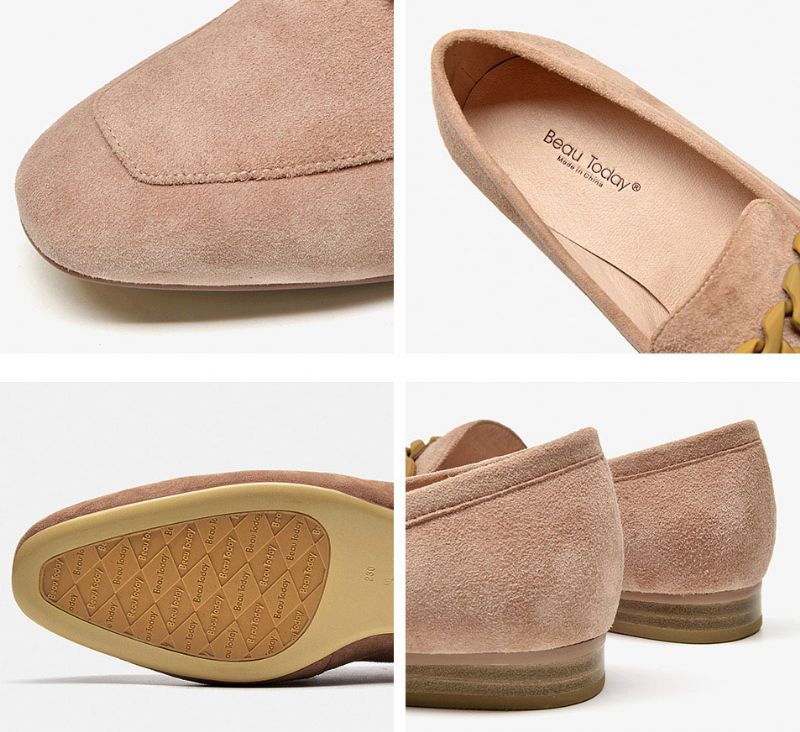Lorenza Dames Elegante Suède Loafer Schoenen - Roze
