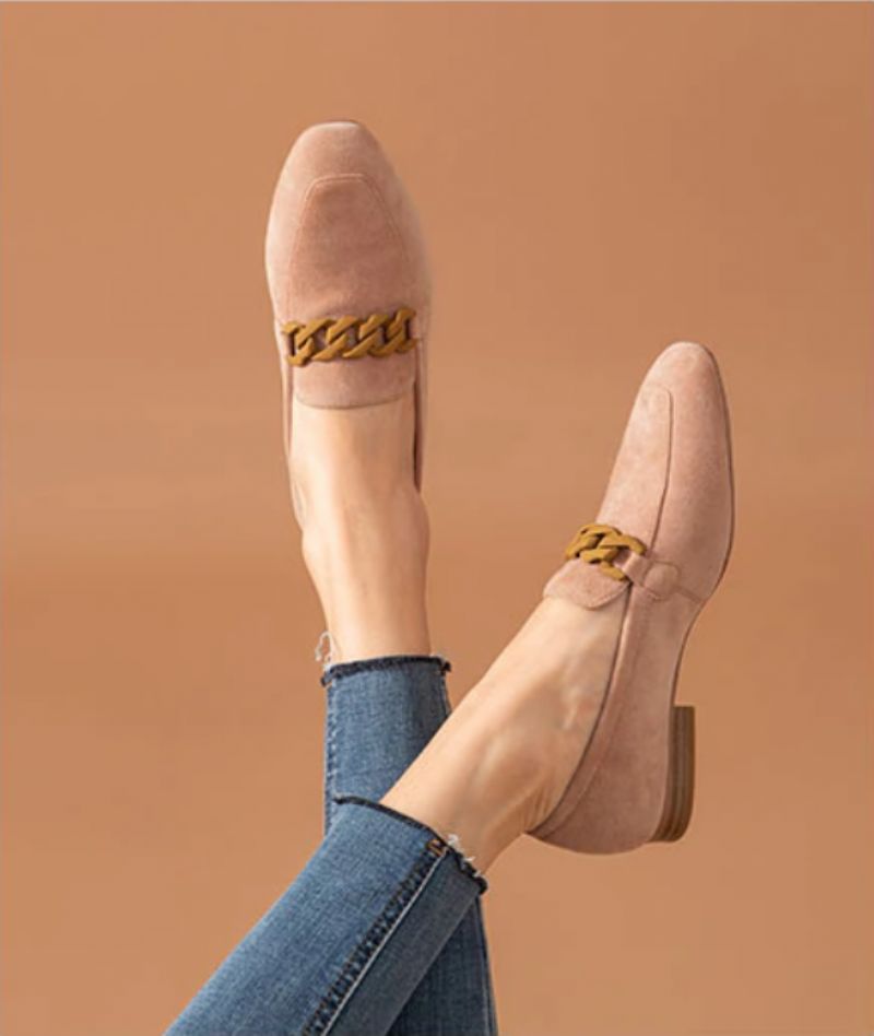 Lorenza Dames Elegante Suède Loafer Schoenen - Roze