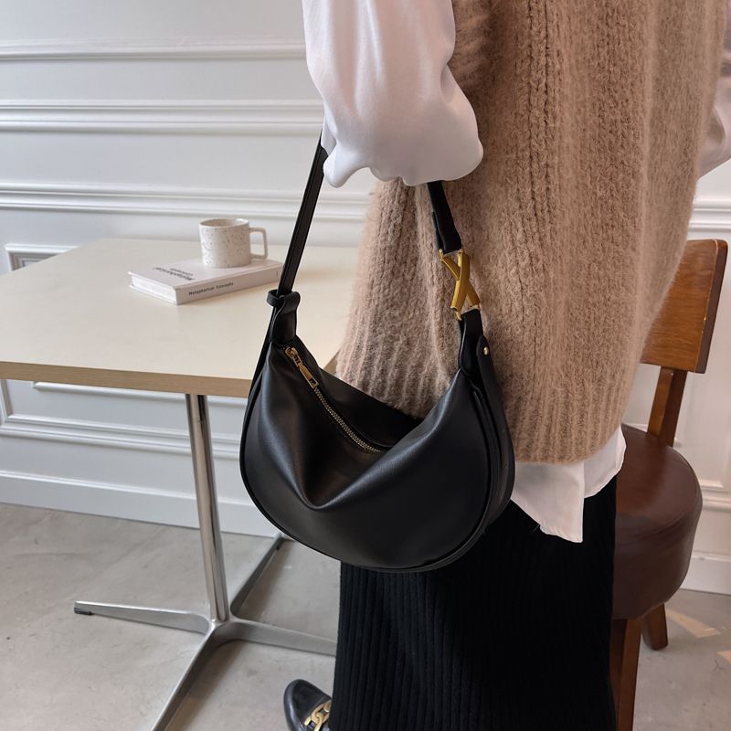 Loreth Kleine Leren Handtas Voor Dames - Zwart