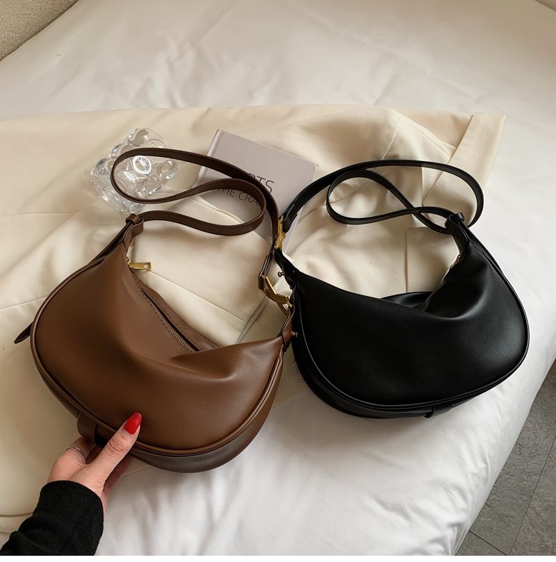 Loreth Kleine Leren Handtas Voor Dames - Zwart