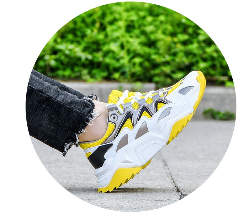 Loreto Dames Platform Wandelmode Sneaker - Geel