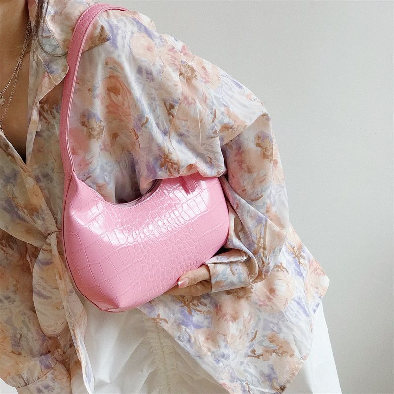 Lori Dames Schouder Leren Handtas - Roze