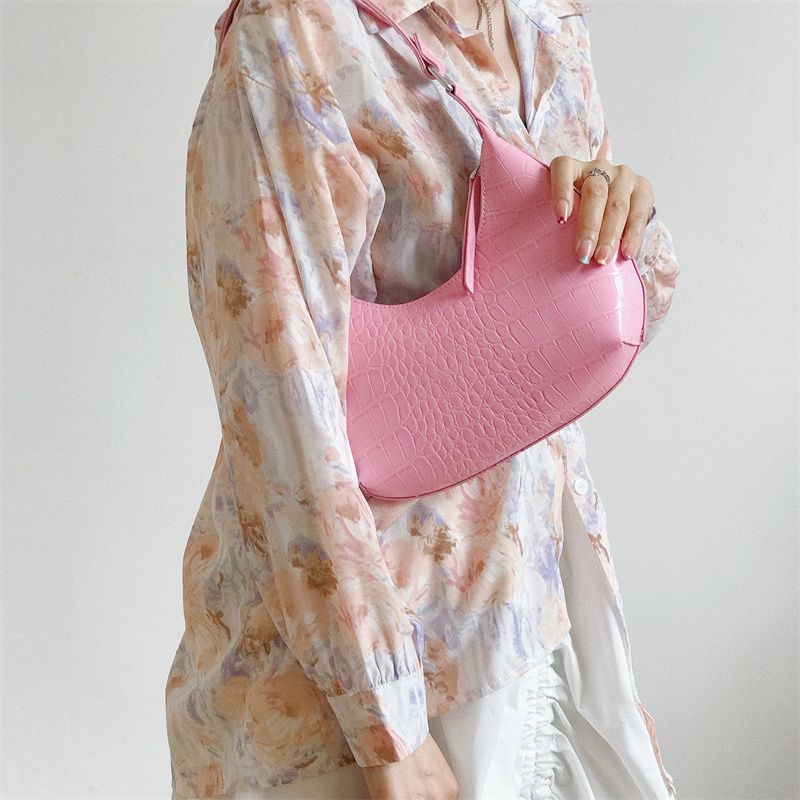 Lori Dames Schouder Leren Handtas - Roze