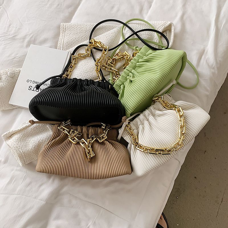 Lotus Vrouwen Kleine Dikke Ketting Leren Handtas - Groen