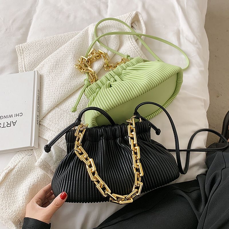 Lotus Vrouwen Kleine Dikke Ketting Leren Handtas - Groen