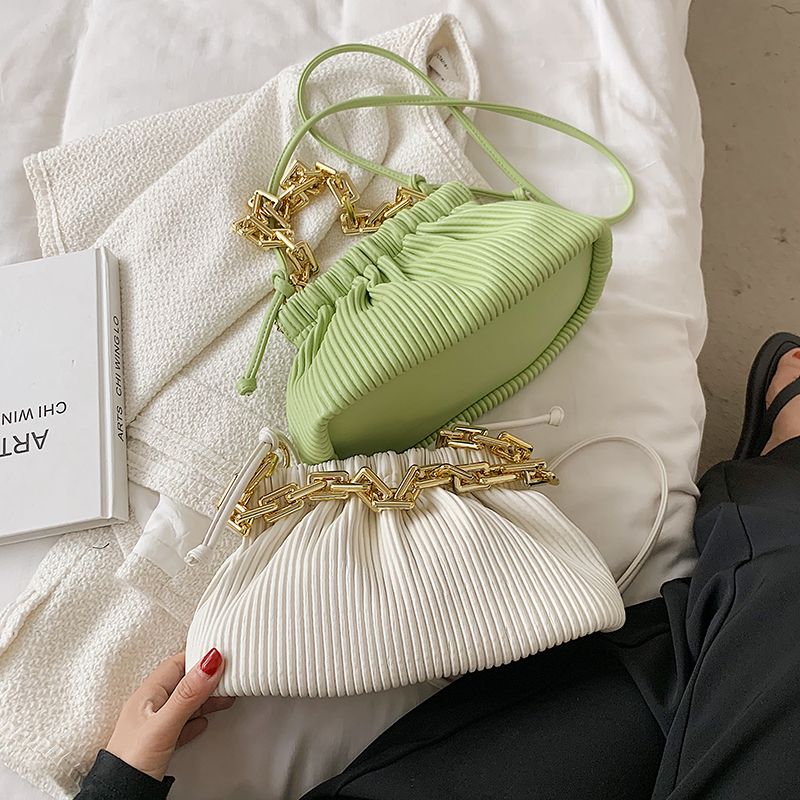 Lotus Vrouwen Kleine Dikke Ketting Leren Handtas - Groen