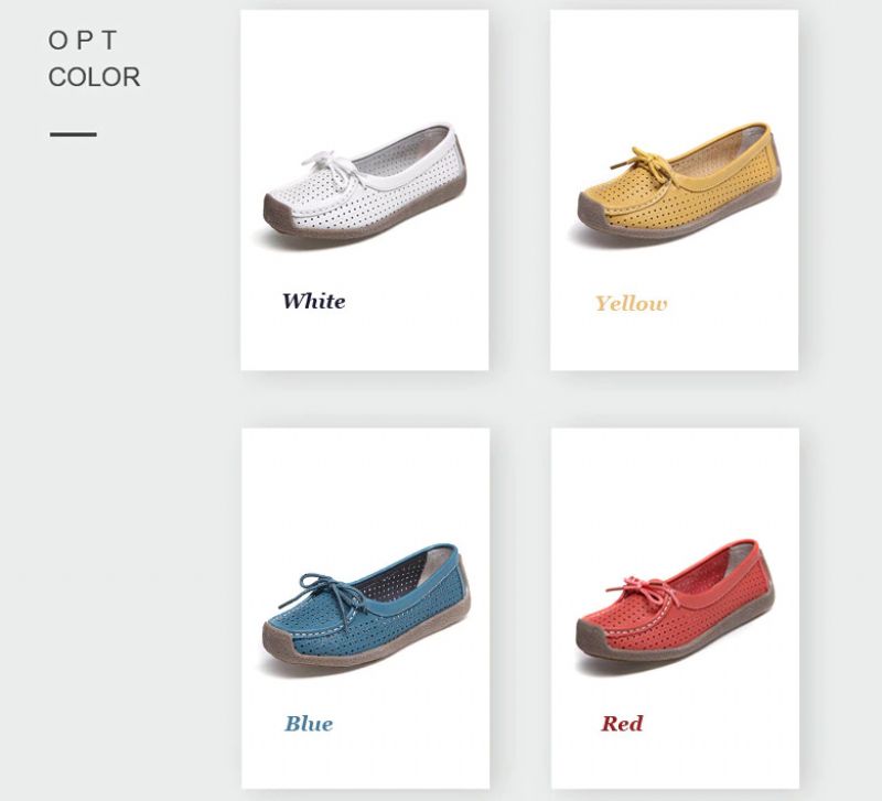 Loyola Dames Zomer Leren Platte Loafers Schoenen - Geel