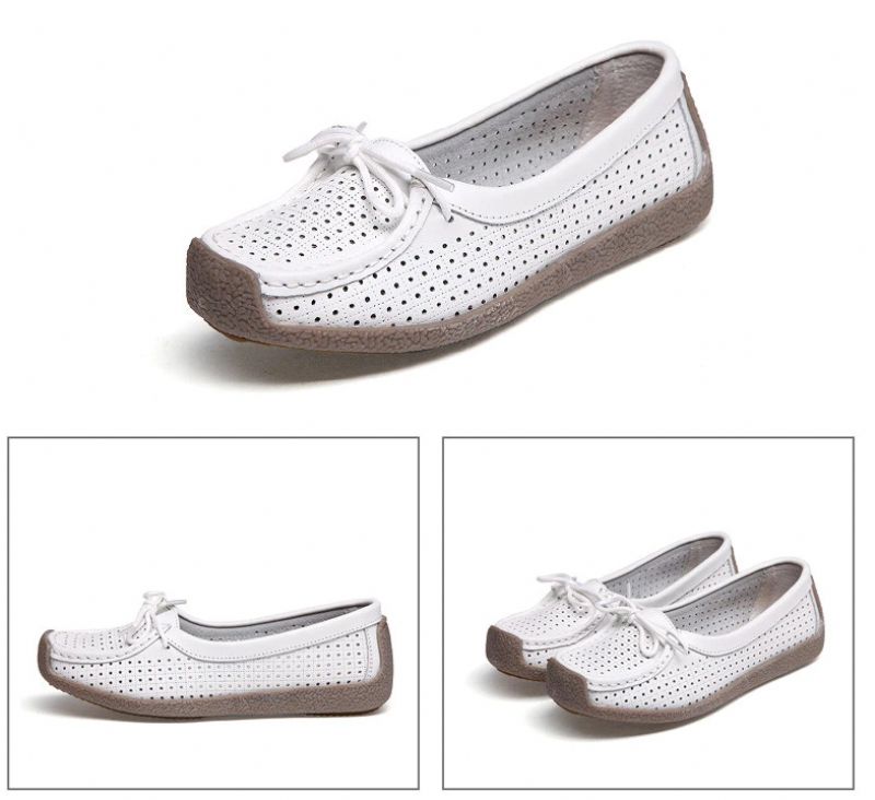 Loyola Dames Zomer Leren Platte Loafers Schoenen - Geel