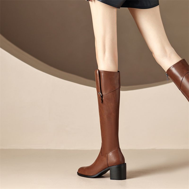 Lozada Dames Hoge Dress Laarzen - Bruin Zonder Bont