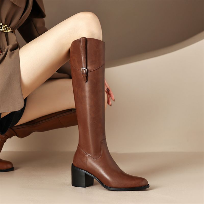 Lozada Dames Hoge Dress Laarzen - Bruin Zonder Bont