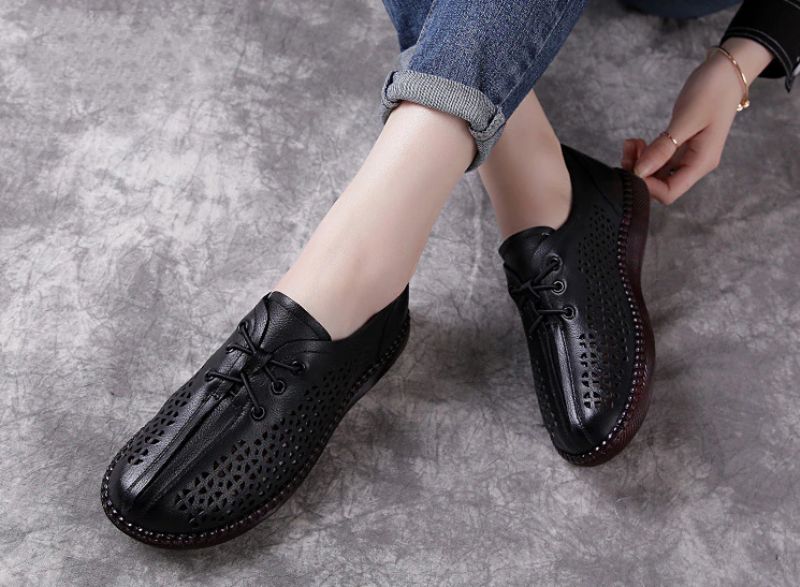 Luca Dames Loafer Schoenen - Zwart Hol