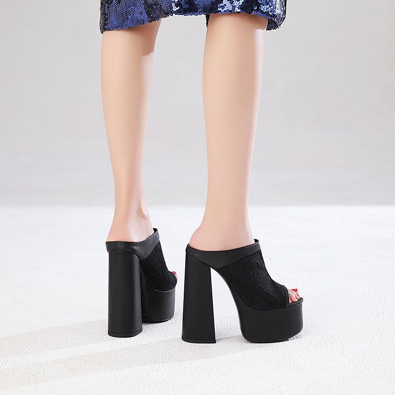 Lucero Dames Platform Hoge Hakken - Zwart
