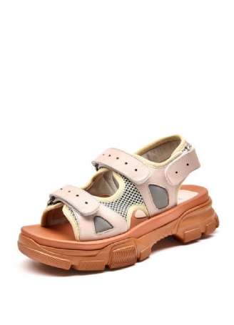 Luchi Dames Klittenband Leren Platform Sandaal