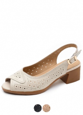 Lucia Dames Leren Holle Sandalen