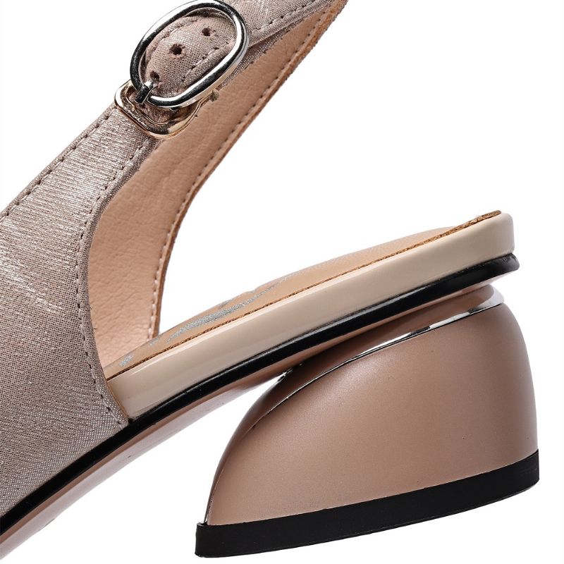 Luciana Dames Back Strap Pointed Toe Pumps - Champagne