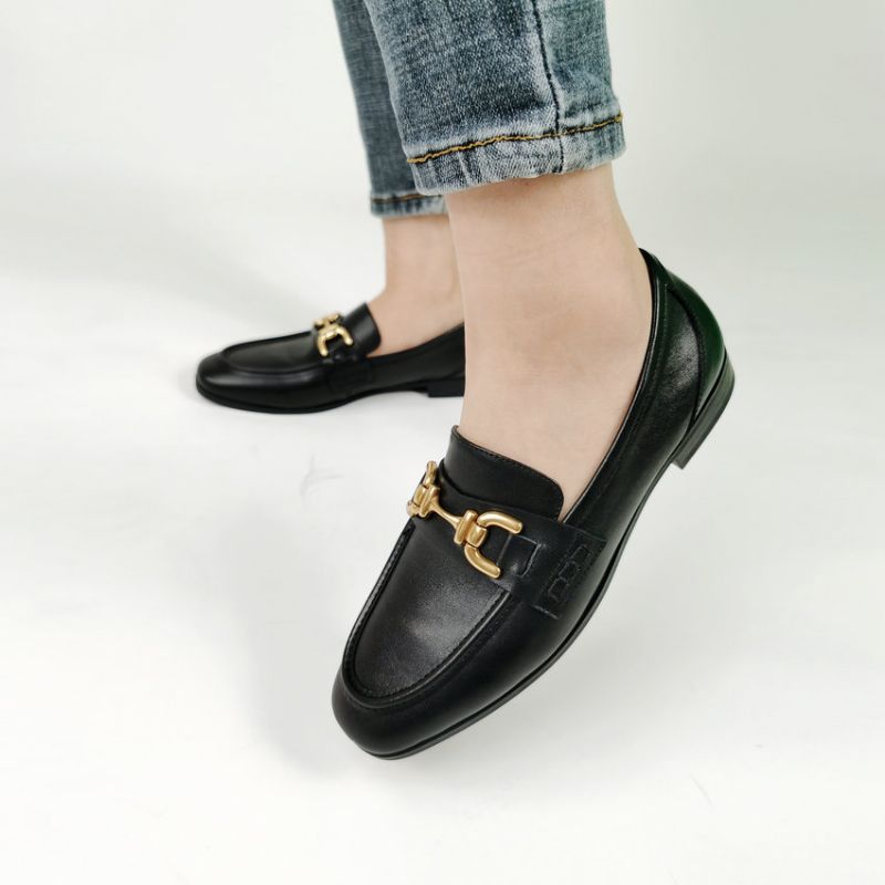 Luciany Leren Loafer Voor Dames - Bruin