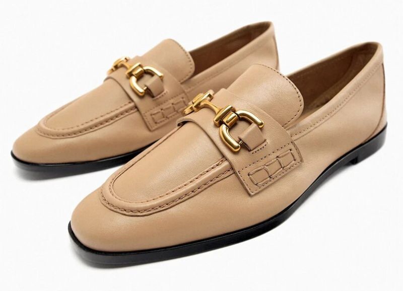 Luciany Leren Loafer Voor Dames - Bruin