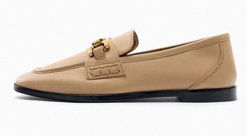 Luciany Leren Loafer Voor Dames - Bruin