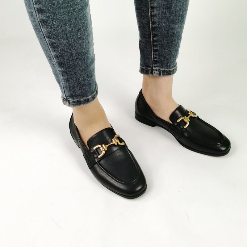 Luciany Leren Loafer Voor Dames - Bruin