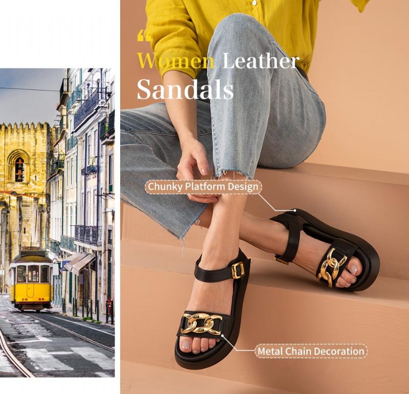 Lucrecia Leren Sandaal Voor Dames Met Enkelgesp - Beige