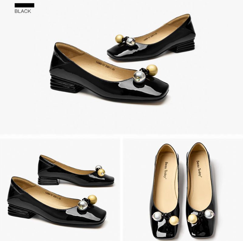 Lucrecia Platte Leren Loaferschoenen Voor Dames - Zwart