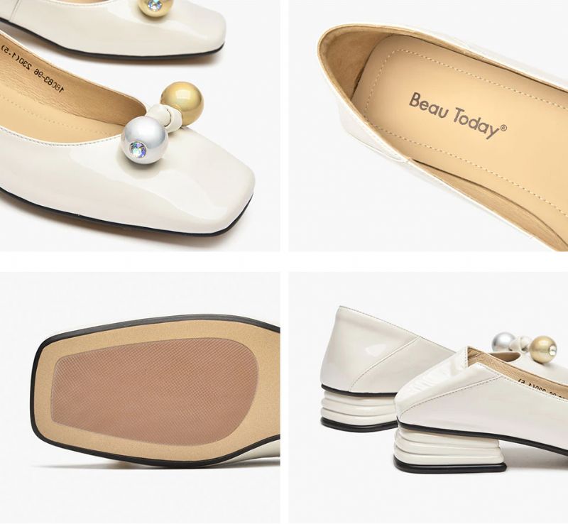 Lucrecia Platte Leren Loaferschoenen Voor Dames - Zwart