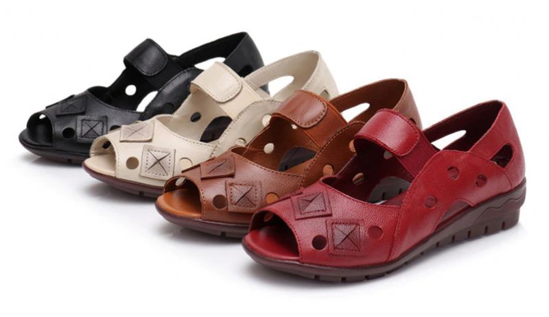 Lucy Dames Lente En Zomer Wedgesandaal - Rood