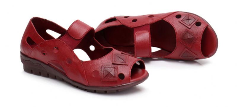 Lucy Dames Lente En Zomer Wedgesandaal - Rood
