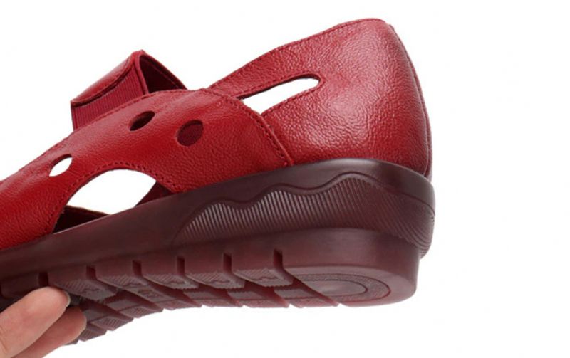 Lucy Dames Lente En Zomer Wedgesandaal - Rood