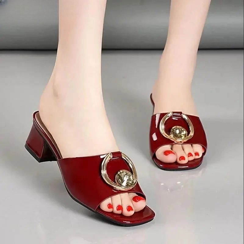 Lucy Dames Patent Leren Sandalen - Rood