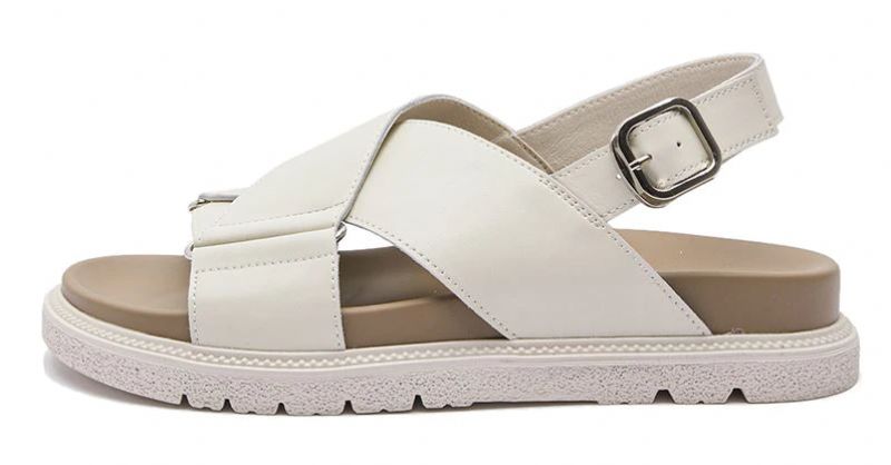 Lucy Dames Platform Gesp Platte Sandaal - Zwart