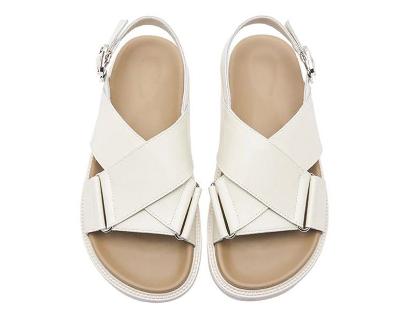 Lucy Dames Platform Gesp Platte Sandaal - Zwart