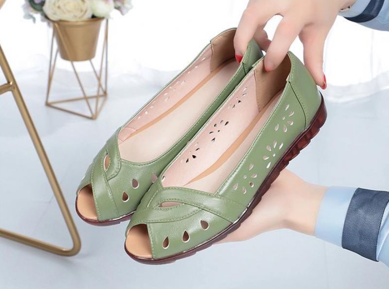 Lucy Dames Platte Schoenen Sandaal - Groen