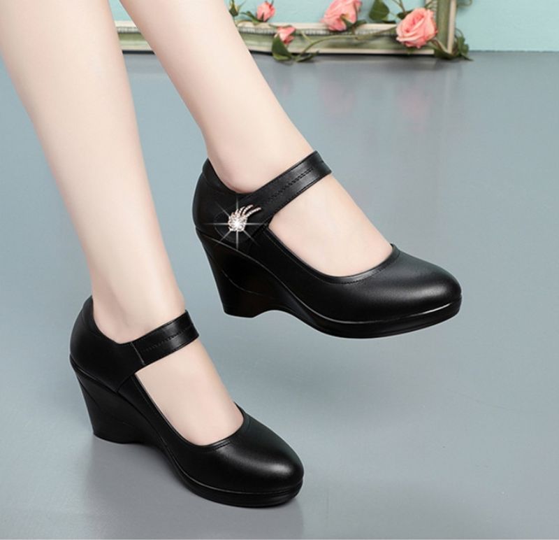 Lucy Dames Wedge Platform Schoenen - Zwart