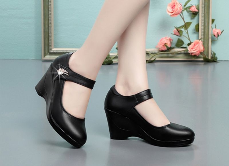 Lucy Dames Wedge Platform Schoenen - Zwart