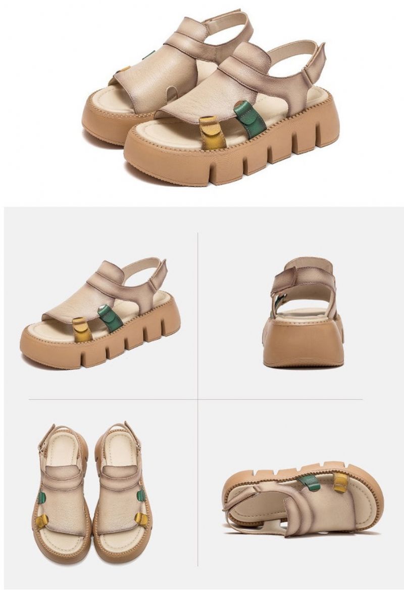 Luky Dames Platform Sandaal - Beige