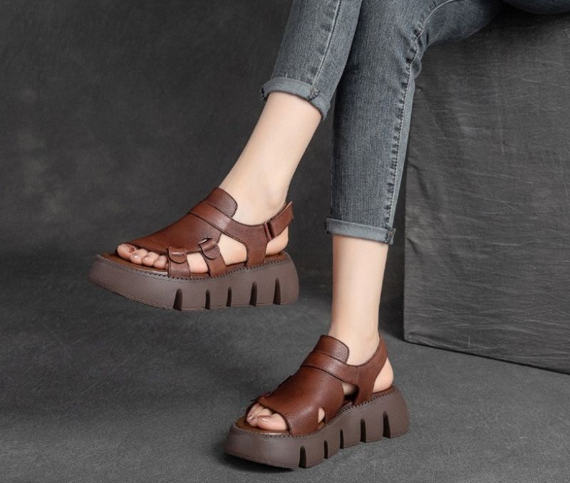 Luky Dames Platform Sandaal - Beige