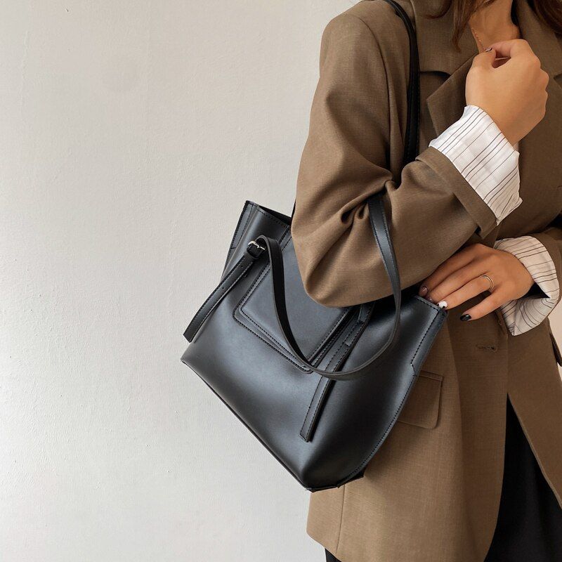 Lulu Leren Handtas Voor Dames - Zwart
