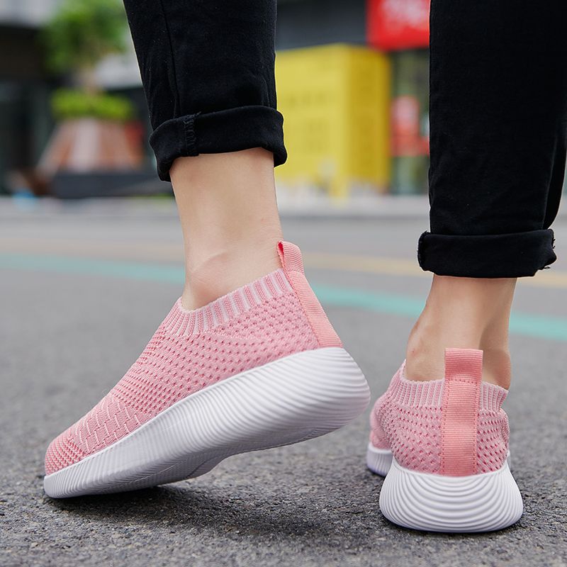 Luna Dames Lichtgewicht Ademend Mesh Slip-on Sneaker - Roze