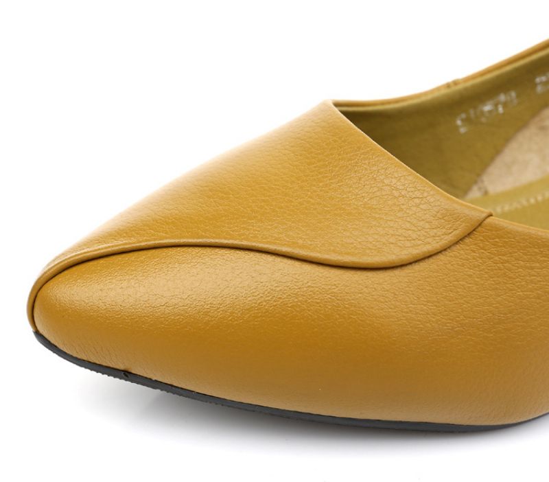 Lupe Dames Lage Hak Dress Pumps - Geel