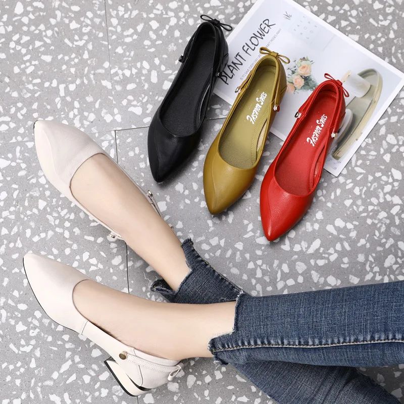 Lupe Dames Lage Hak Dress Pumps - Geel