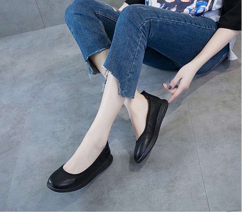 Lurdes Dames Platte Zwarte Schoenen Ultra Seller - Zwart
