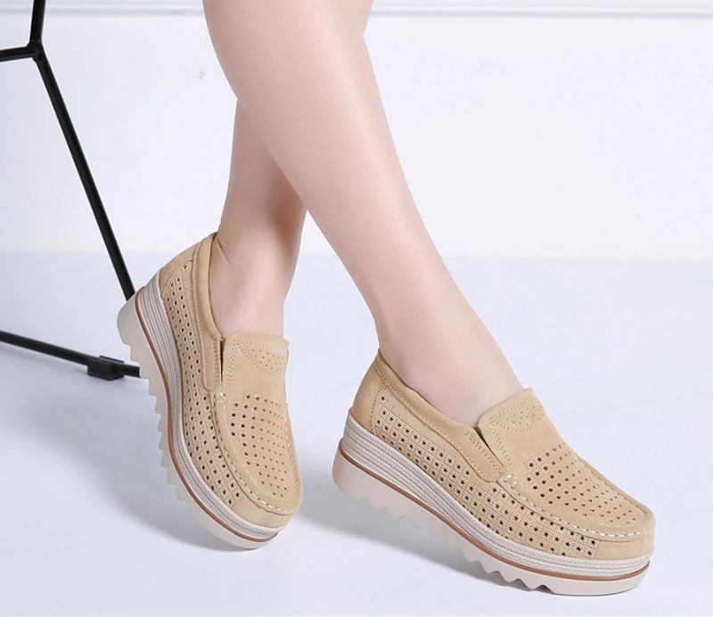 M10 Dames Platform Schoenen - Abrikoos