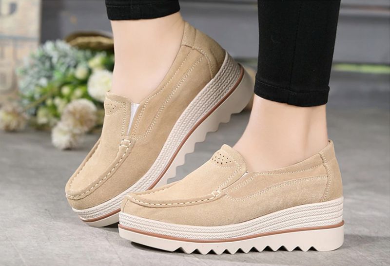 M10 Dames Platte Platform - Abrikoos