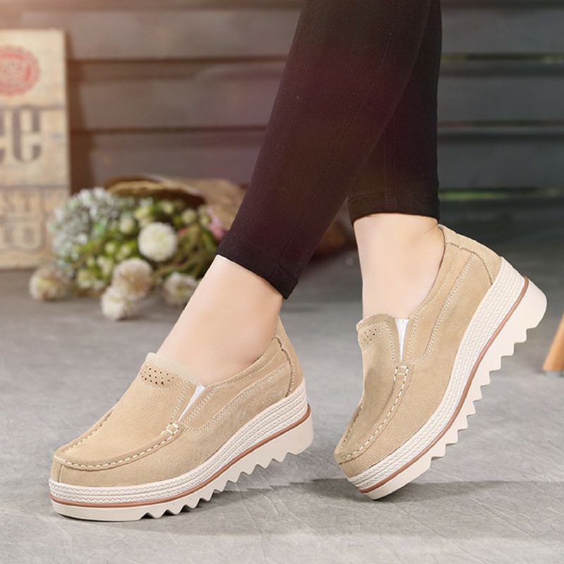 M10 Dames Platte Platform - Abrikoos