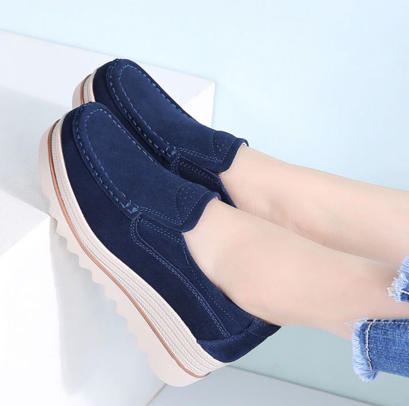 M10 Plush Dames Platform Schoenen - Marineblauw blauw